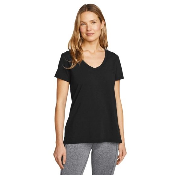 Eddie Bauer FreeDry Lightweight Black V Neck Shirt Women’s Medium - Picture 1 of 7